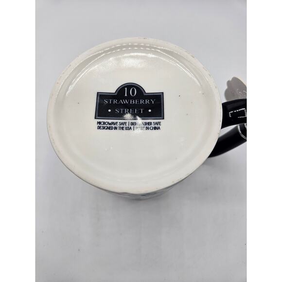 10 Strawberry Street Halloween 18 oz‎ Coffee Soup Mug Sugar Skulls Floral NEW - Picture 6 of 10